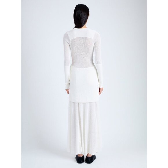 PROENZA SCHOULER Anita Dress in off white Knit Sheer Mesh SIZE M - Picture 3 of 11